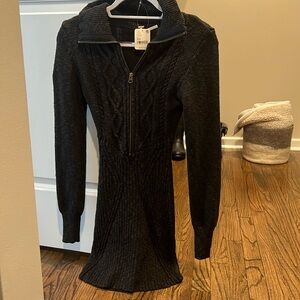 NEVER WORN BLACK FREE PEOPLE MINI SWEATER DRESS